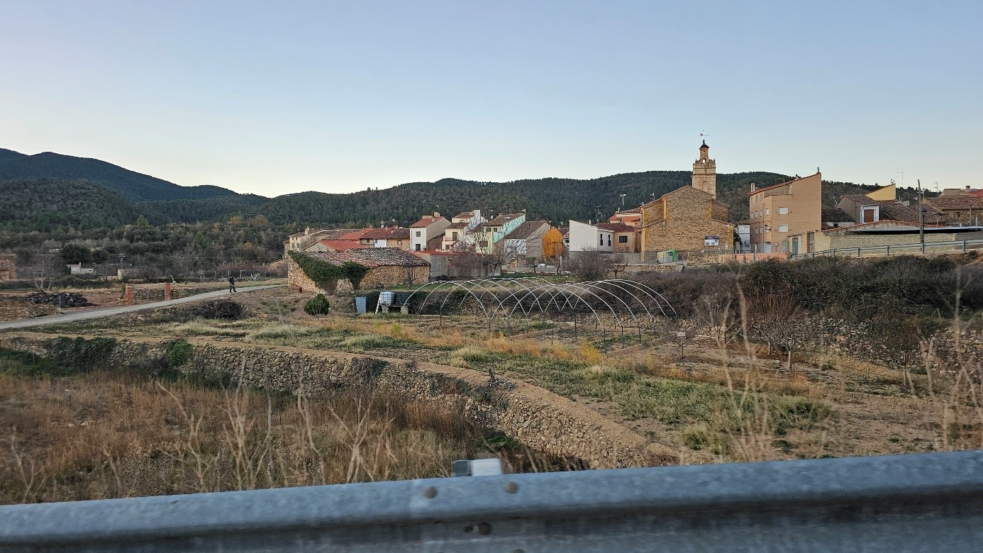 Vista del casco urbano de Villanueva de Viver